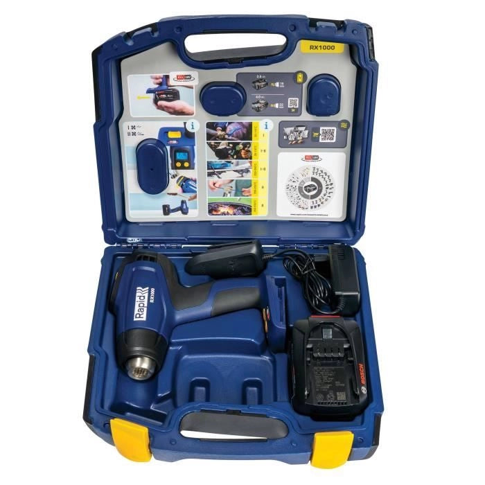 Pistola ad aria calda a batteria 18V - RAPID - RX1000 - Valigetta + batteria 4.0Ah + caricabatteria