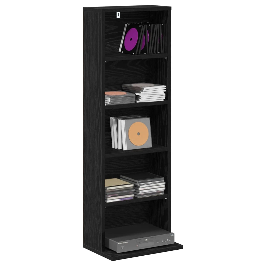 Mobile per CD Rovere Nero 33 x 23,5 x 97,5 cm 8012692
