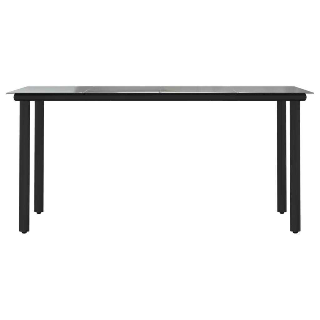 Set da Pranzo da Giardino 7 pz Nero in Rattan PVC