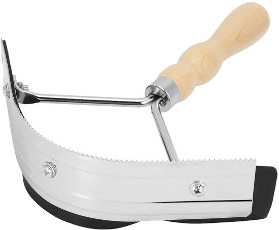 Strumento per pulire il petto del cavallo con maniglia in legno - Antiscivolo - Attrezzo per pulizia del cavallo - Materiali agricoli - Sostenibile - Leggero - Setole per il petto del cavallo