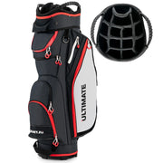 Borsa da golf leggera e di grande capacit¨¤ con 14 divisori 8 tasche tracolla, Borsa da golf portatile Nero