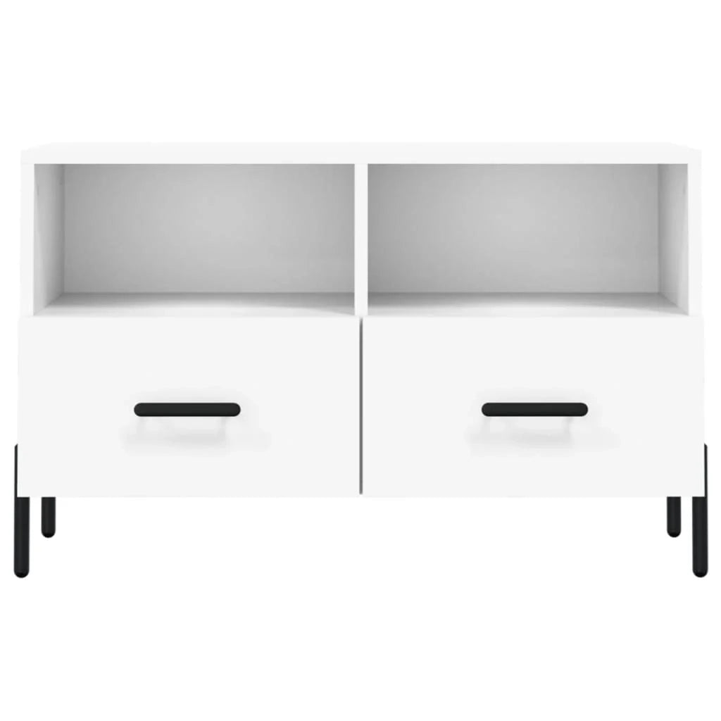 Mobile TV multimediale mensola TV credenza TV sala da pranzo soggiorno camera da letto 80 x 36 x 50 cm legno ingegnerizzato bianco 02_0026291