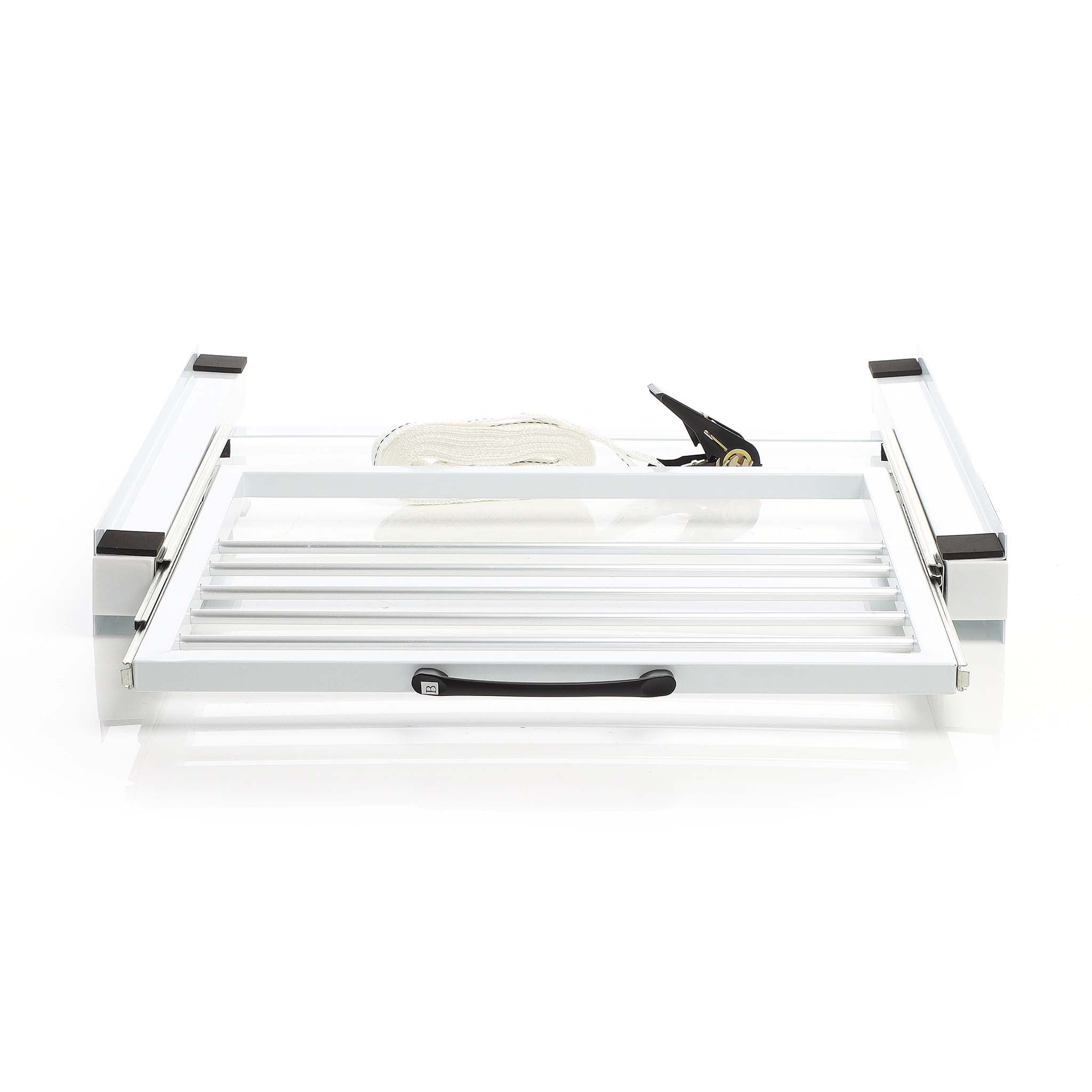 Kit sovrapposizione lavatrice asciugatrice max 150 kg con ripiano a barre estraibile