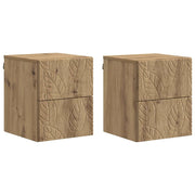 Mobiletto da notte a muro 2 pcs Rovere Artigianale 898824