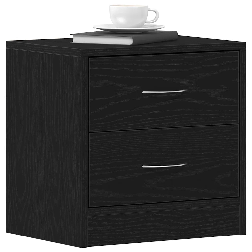 Comodini 2pz Rovere Nero 40x30x40 cm in Legno Multistrato 862005