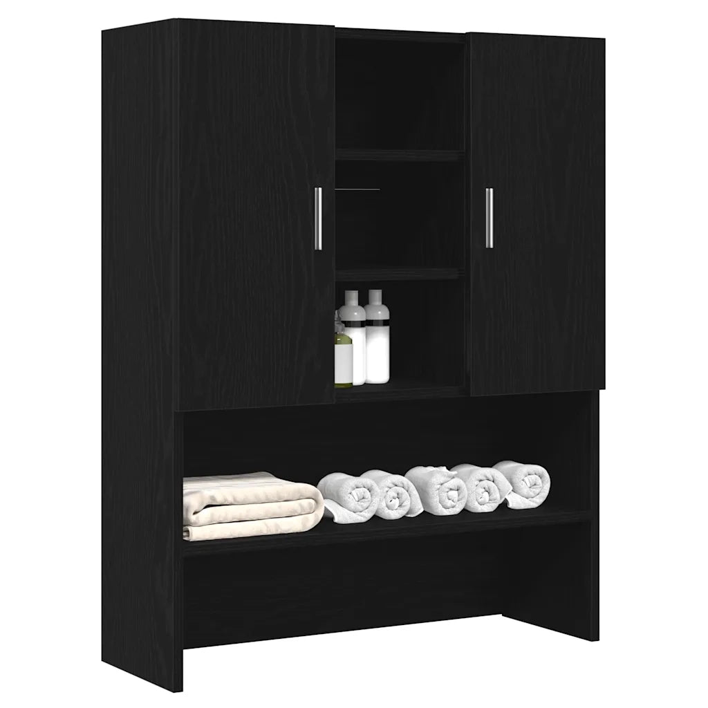 Mobile per Lavatrice Rovere Nero 70,5x25,5x90 cm 862063