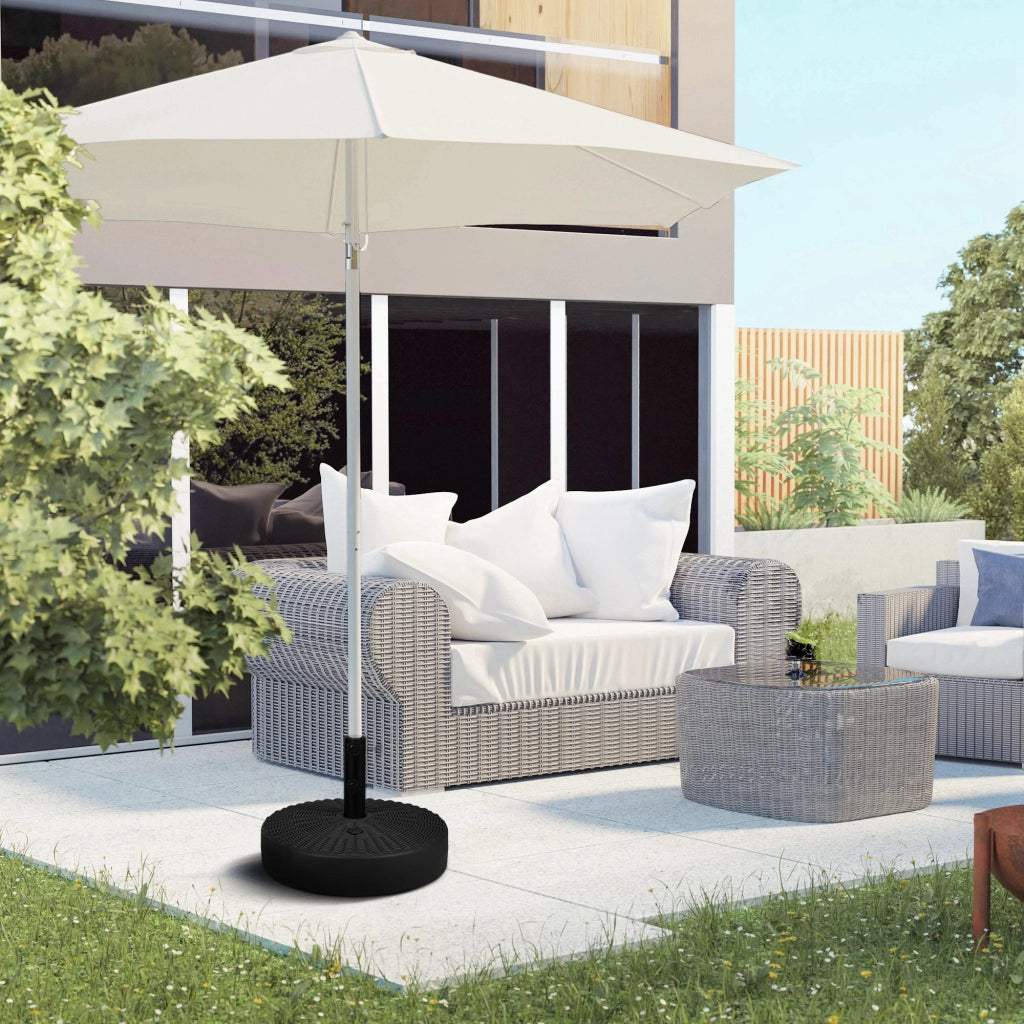 Base per Ombrellone da Giardino ¨C zephmum ¨C Nero, HDPE e Acciaio, ?51x36 cm