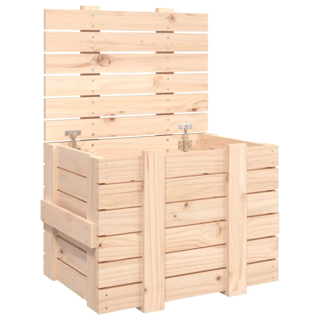 Contenitore Portaoggetti 58x40,5x42 cm Legno Massello di Pino 824993
