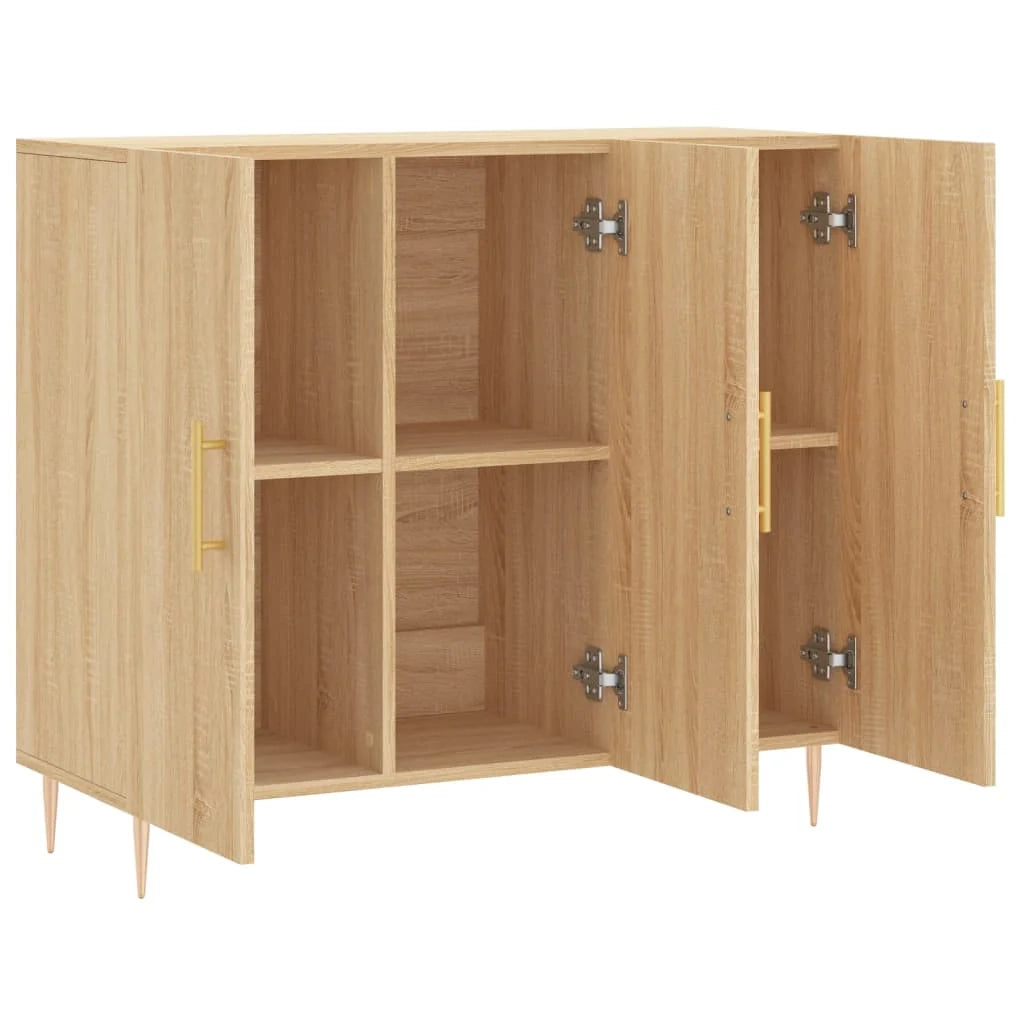 Buffet credenza cassettiera armadio mobile contenitore organizer cucina soggiorno rovere Sonoma 90 x 34 x 80 cm legno ingegnerizzato marrone 02_0031736