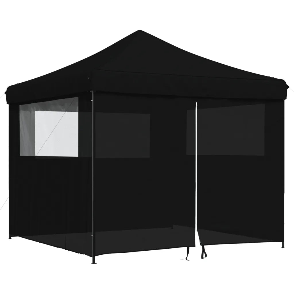 Tendone per Feste Pieghevole Pop-Up con 4 Pareti Nero 4004934