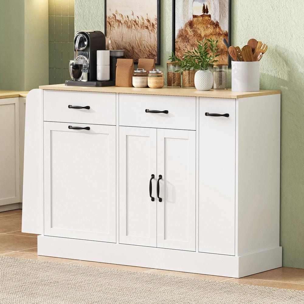 Credenza Moderna con Cassetti e Scomparto Portarifiuti ¨C MINIMAL ¨C Bianco