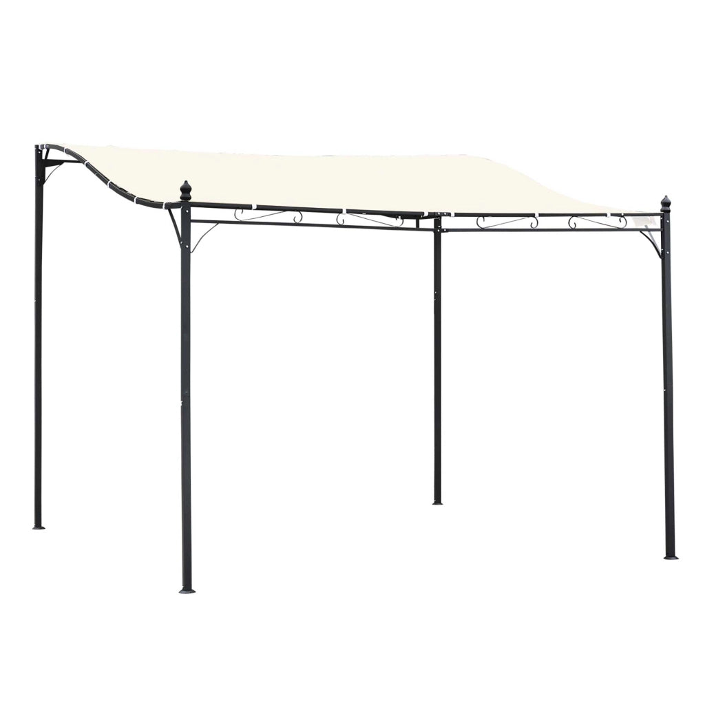 Pergola da giardino adossabile ¨C zephmum ¨C grigio, metallo, poliestere, 300x300 cm
