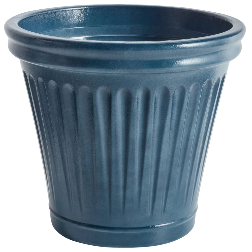 Vaso da fiori in poliresina blu ⌀ 43 cm Rotondo Finitura smaltata Uso interno ed esterno