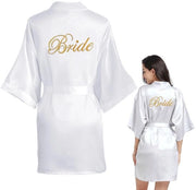 Vestito da Bagno per Donna con Kimono a Fiamma Satinata - Modello con V- Collo - Abito da Sposa per Bambina - Robe da Bagno con Materiali di Alta Qualità