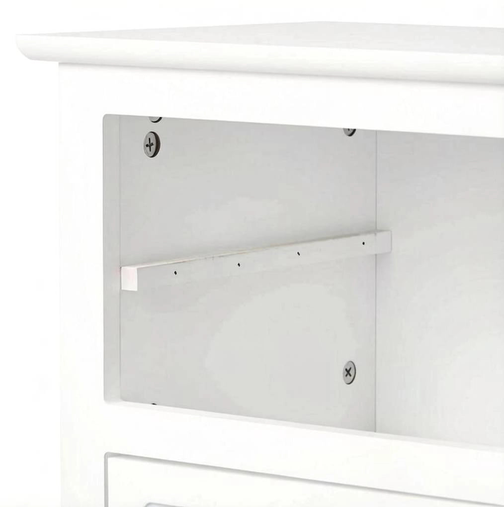 Comodino moderno bianco con 2 cassetti in MDF laccato 40x60x30 cm