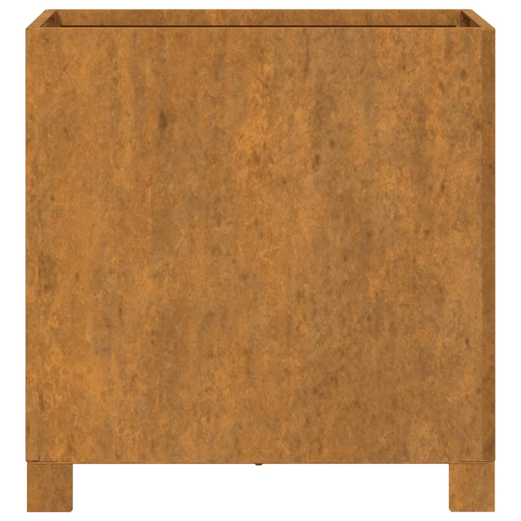 Aiuola rialzata/fioriera con gambe finitura ruggine 42 x 40 x 43 cm acciaio corten marrone 02_0038179