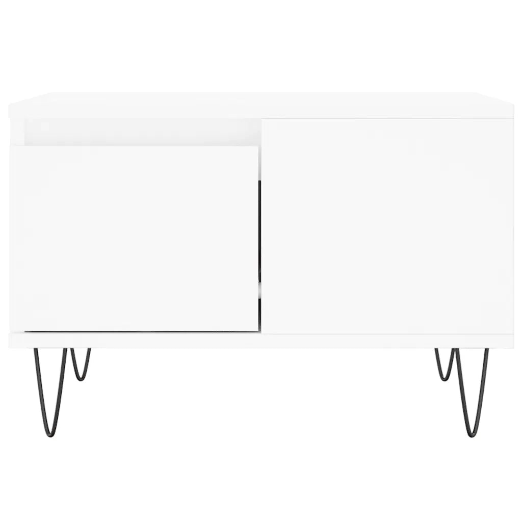Tavolino da Salotto-Tavolino da soggiorno-Tavolo Bianco 55x55x36,5 cm in Legno Multistrato 641081