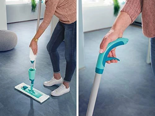 Leifheit 56690 Easy Spray XL Lavapavimenti con Nebulizzatore Microfibra Secco e Bagnato 42 cm colore Verde Bianco