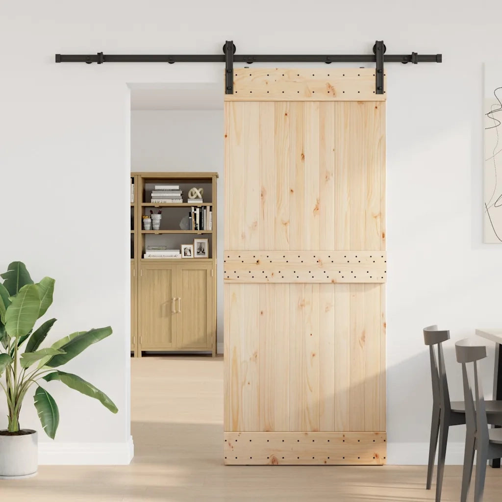 Kit di Binari per Porte Scorrevoli 200 cm Acciaio Nero CFW9403372