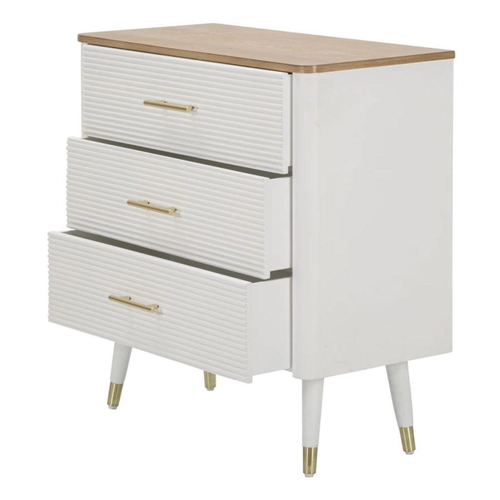 Cassettiera VKH8, Bianco, Legno, 78x37x80 cm