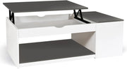 Tavolino elevabile ELEA con scatola in legno bianco e grigio