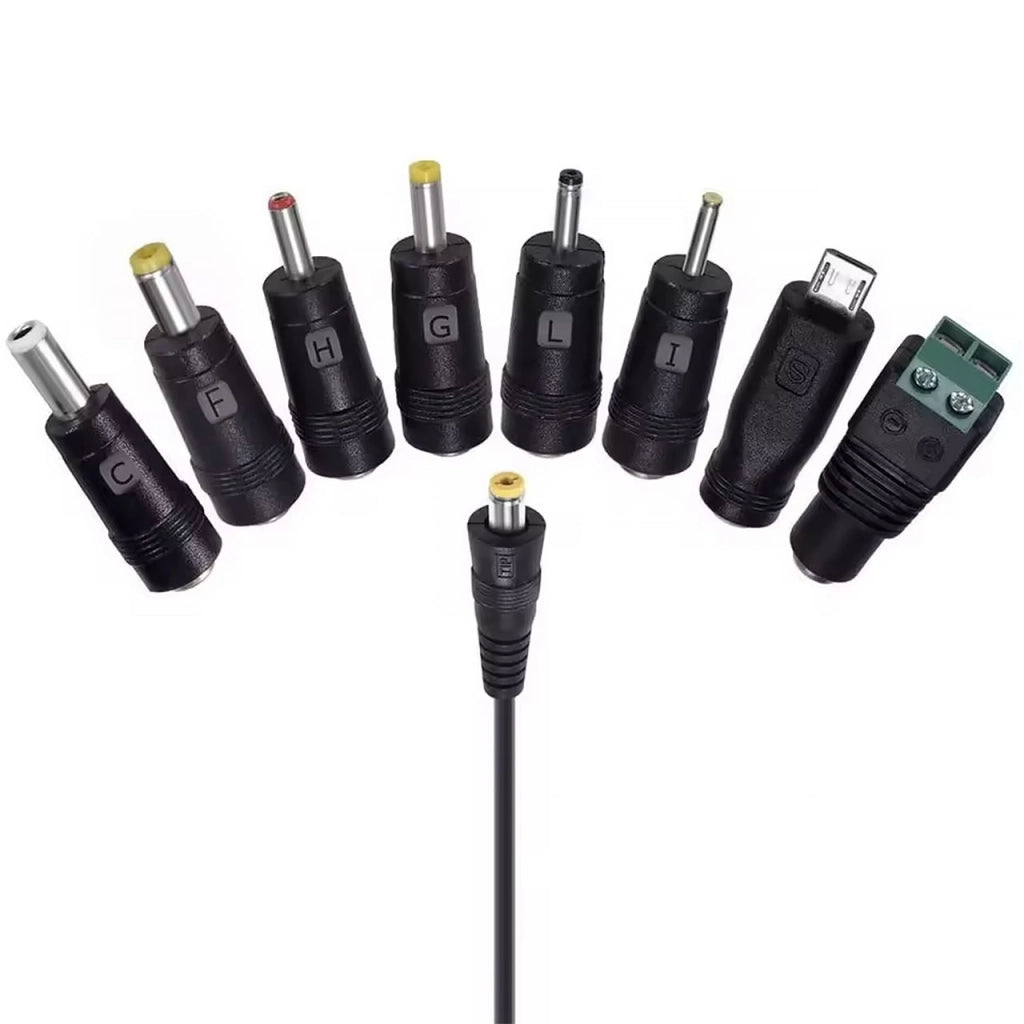 Alimentatore Universale AC/DC 30W – Tensione Regolabile 3-12V | 8 Connettori Inclusi | USB 5V