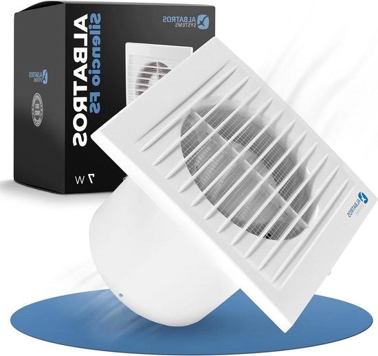 Ventilatore per bagno 100 mm con sensore di umidità e timer, silenzioso e potente - clima feel-good rilassante - 100 Silencio