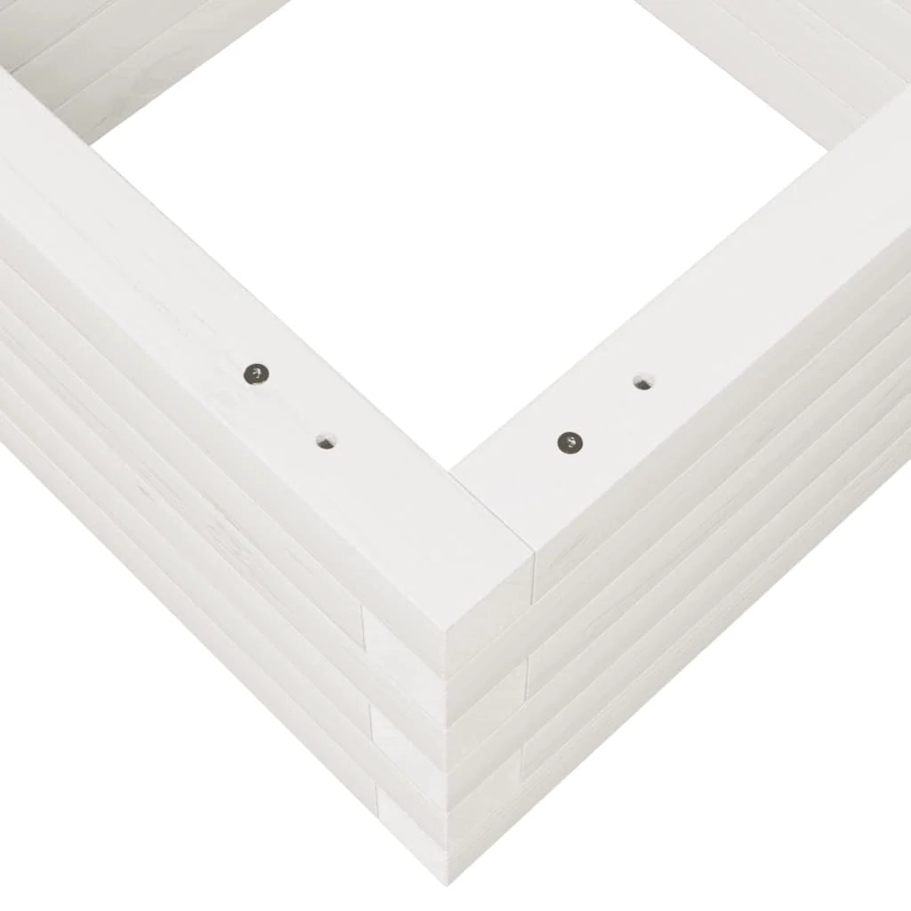 Fioriera rialzata per piante e fiori terrazza giardino 40 x 40 x 23 cm legno di pino massiccio bianco 02_0037525