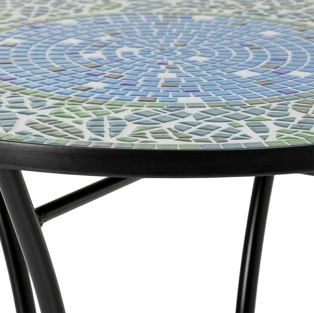 Set tavolo e 2 sedie in metallo, 60x60x75h cm, 38x46x90h cm