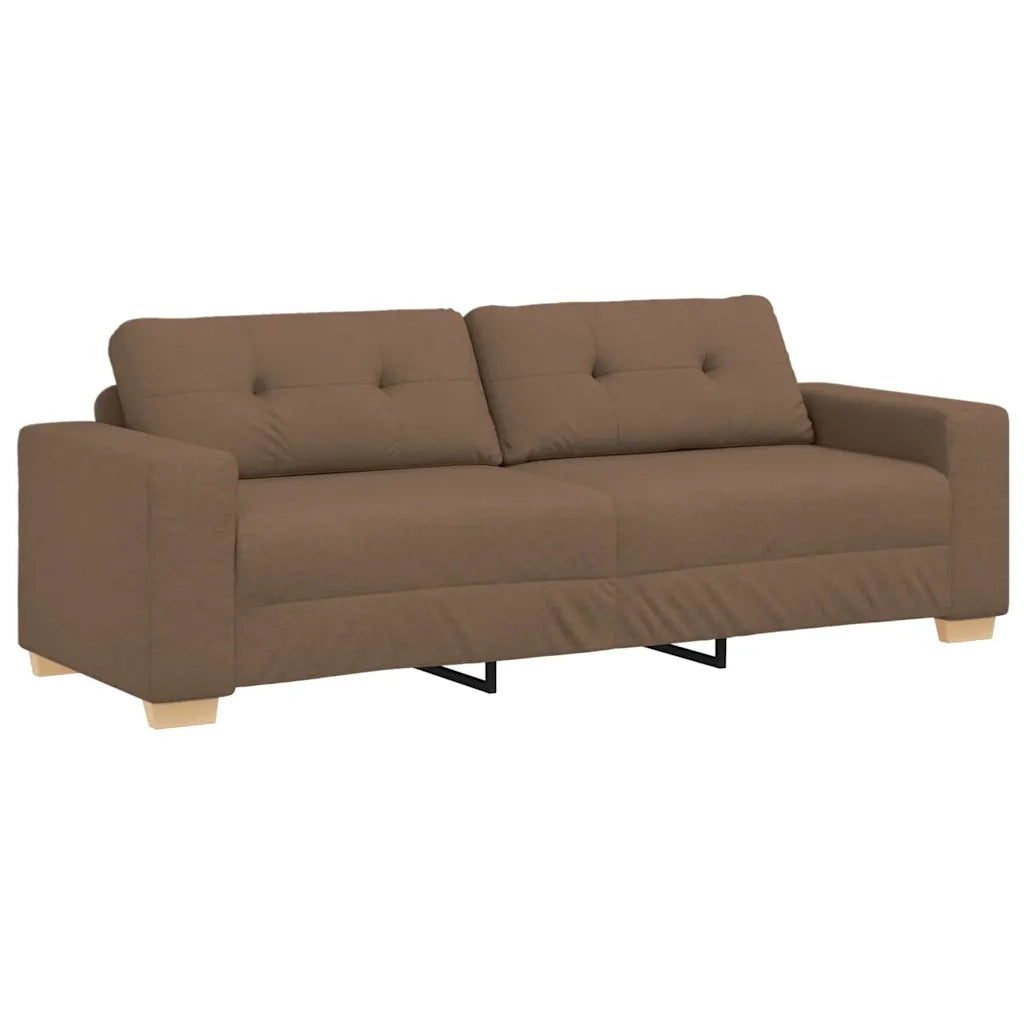 Divano 3 pcs Marrone 221 x 80 x 80 cm Tessuto misto lino 3324632