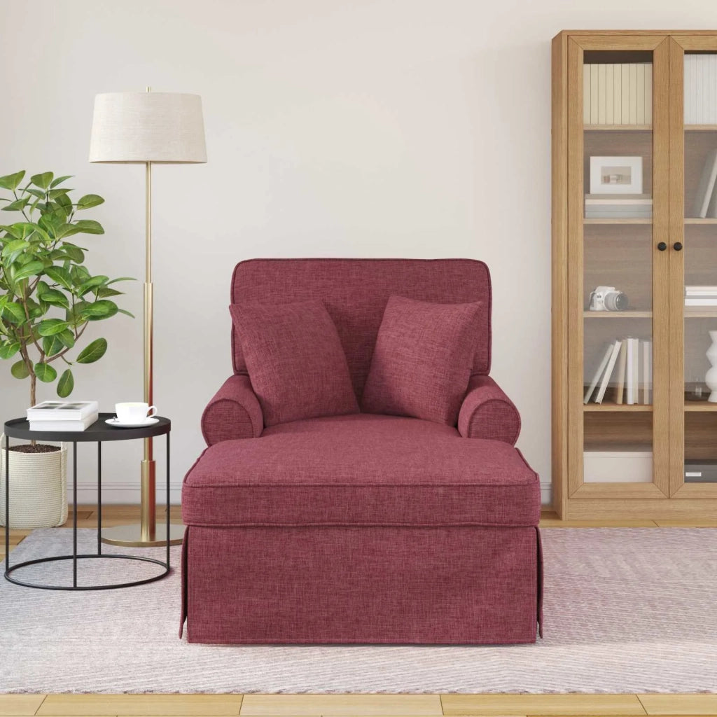 Chaise Longe con Gonna con cuscino 3 pz Rosso Vino Tessuto CFW9172798