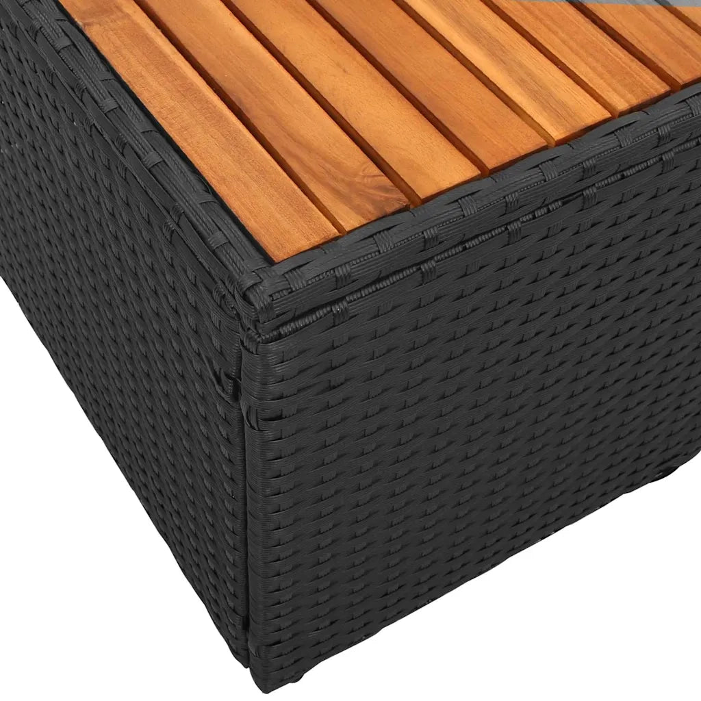 vidaXL Divano da giardino Nero 184 x 62 x 85cm polyrattan