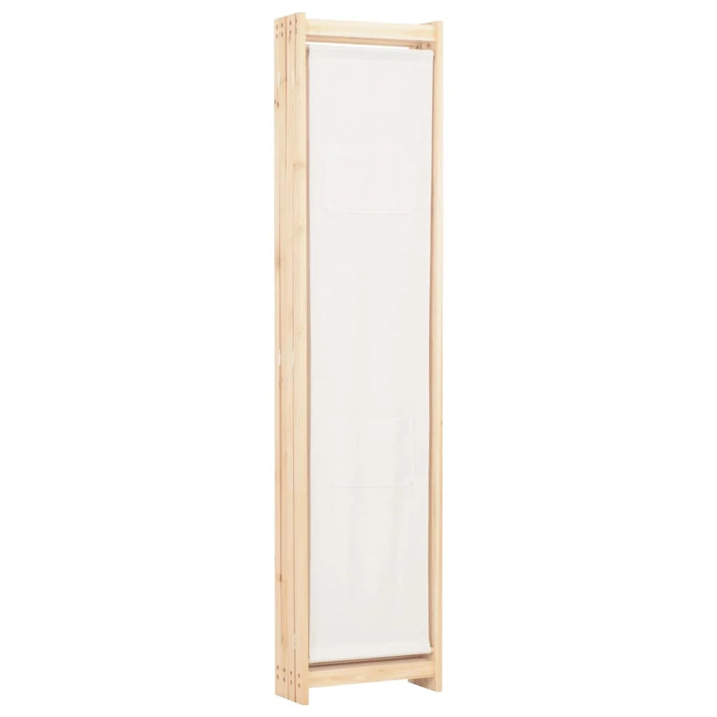 Paravento divisorio divisorio mobile decorativo 4 pannelli crema 160x4 cm tessuto 0802081