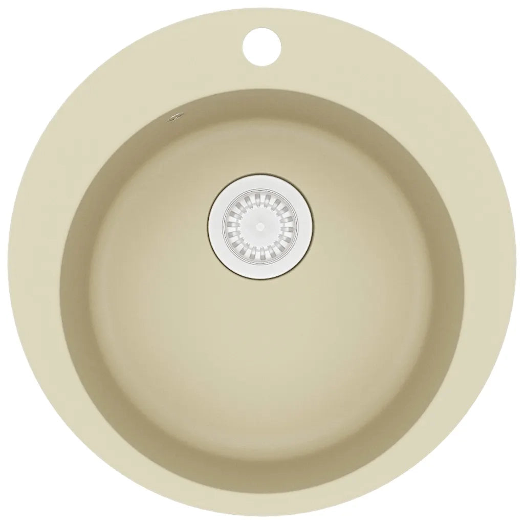 Lavello da Cucina in Granito Vasca Singola Tonda Beige CFW7628382