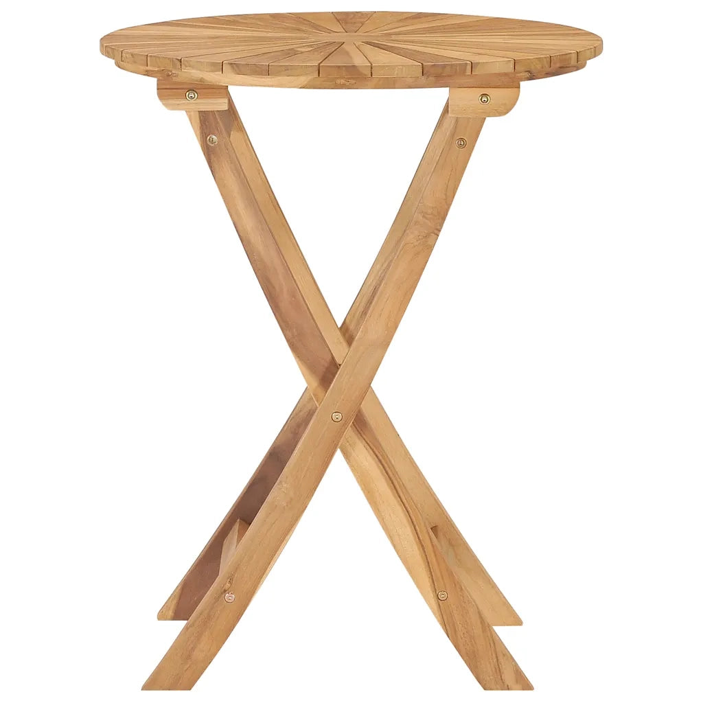 Tavolo da Giardino Pieghevole Ã˜  60 cm Legno Massello di Teak cod mxl 34285