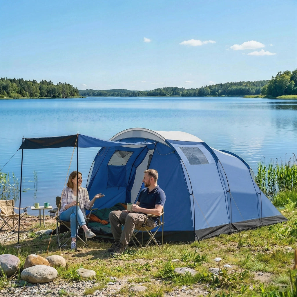 Tenda da campeggio tunnel 4 persone ¨C zephmum ¨C blu scuro 190x300x300 cm
