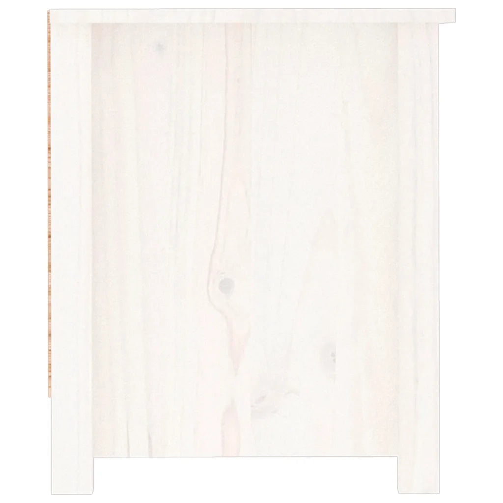 Scarpiera Bianca 110x38x45,5 cm in Legno Massello di Pino