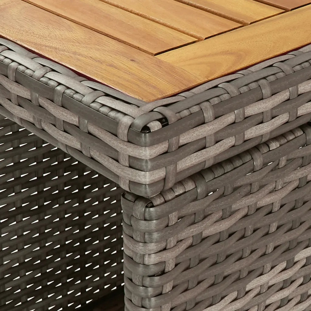 vidaXL Set Bar da Giardino 5 pz con Cuscini in Polyrattan Grigio