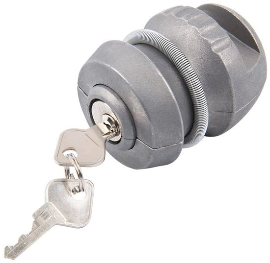 Accessori di sicurezza per carrello - Blocco di sicurezza universale - Corpo in acciaio - Chiusura a palle - Incluso chiave - Resistente alla corrosione - Blocco di sicurezza per carrello con catena