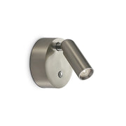 Applique Bean 1 Luce Led Integrato Nickel Con Interruttore E Snodo