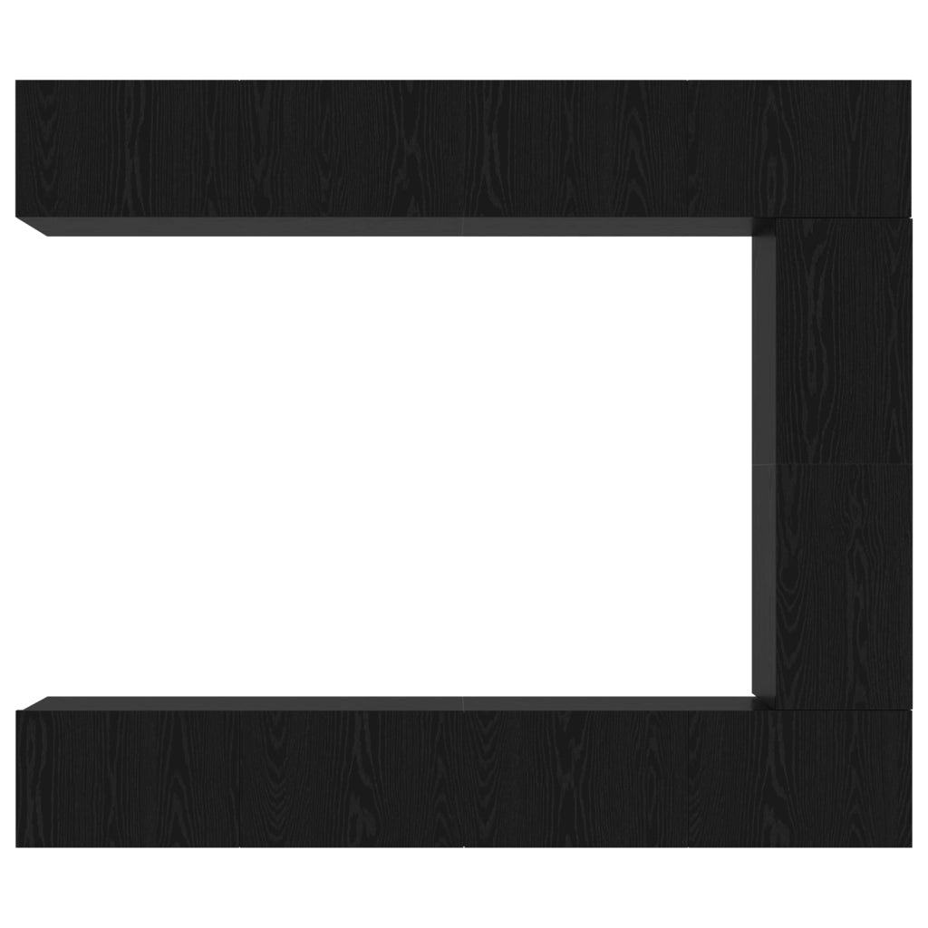 Set di mobili TV da 5 pezzi a parete in rovere nero in legno ingegnerizzato