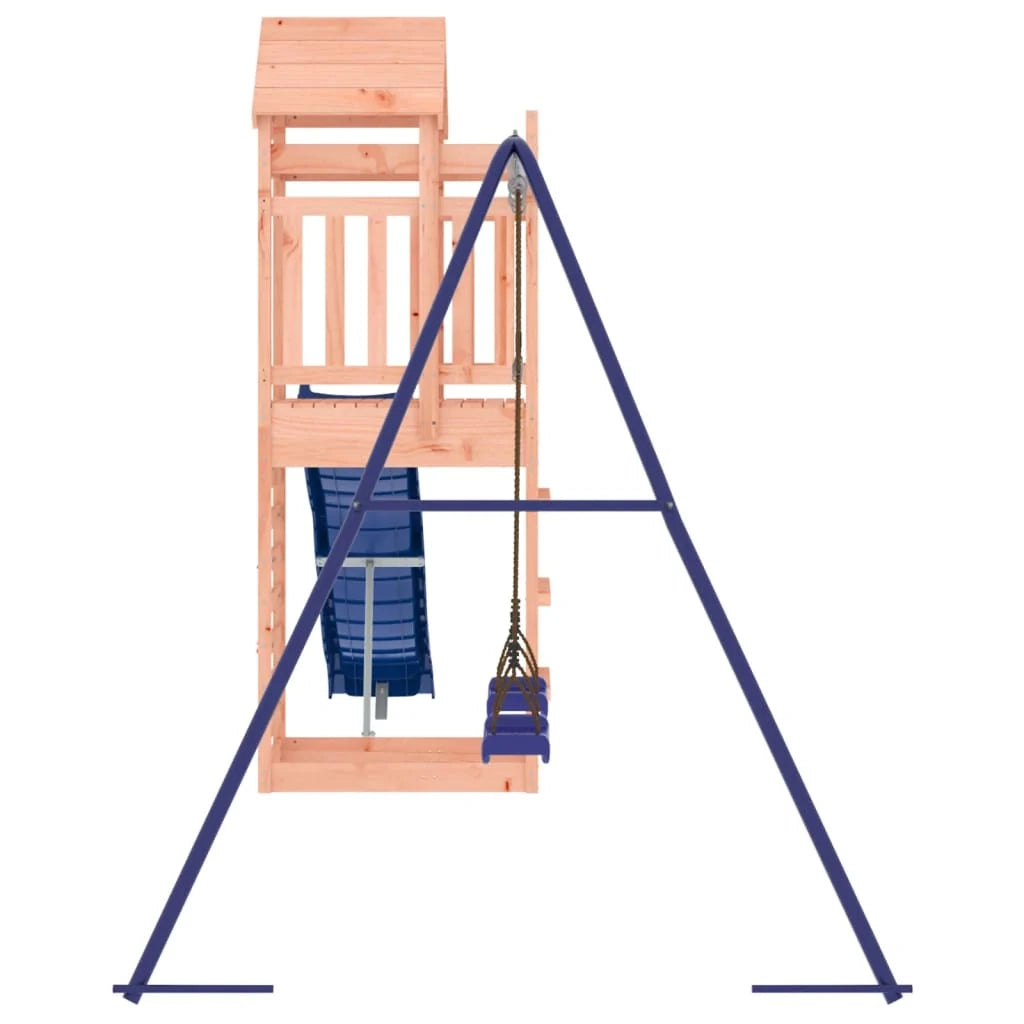 Area giochi all'aperto con altalene scivolo e robuste strutture per arrampicata  attrezzatura da gioco da giardino 492 x 185 x 239 cm legno massello di abete Douglas 02_0004833