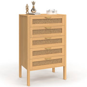 IDMarket - EDHEN Cassettiera a 5 cassetti 60 cm in canna color legno