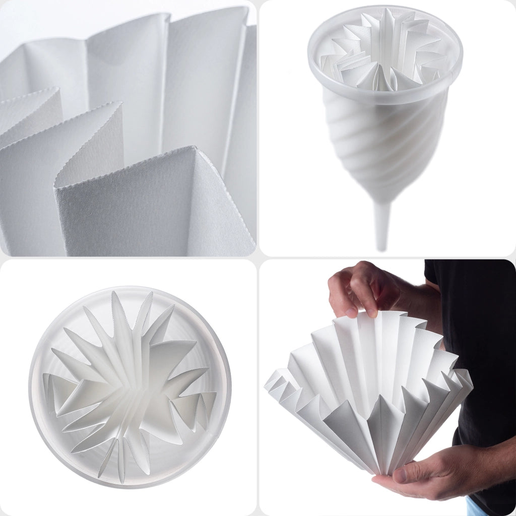Filtro plissettato KADAX per filtrare liquori e vino con imbuto a spirale