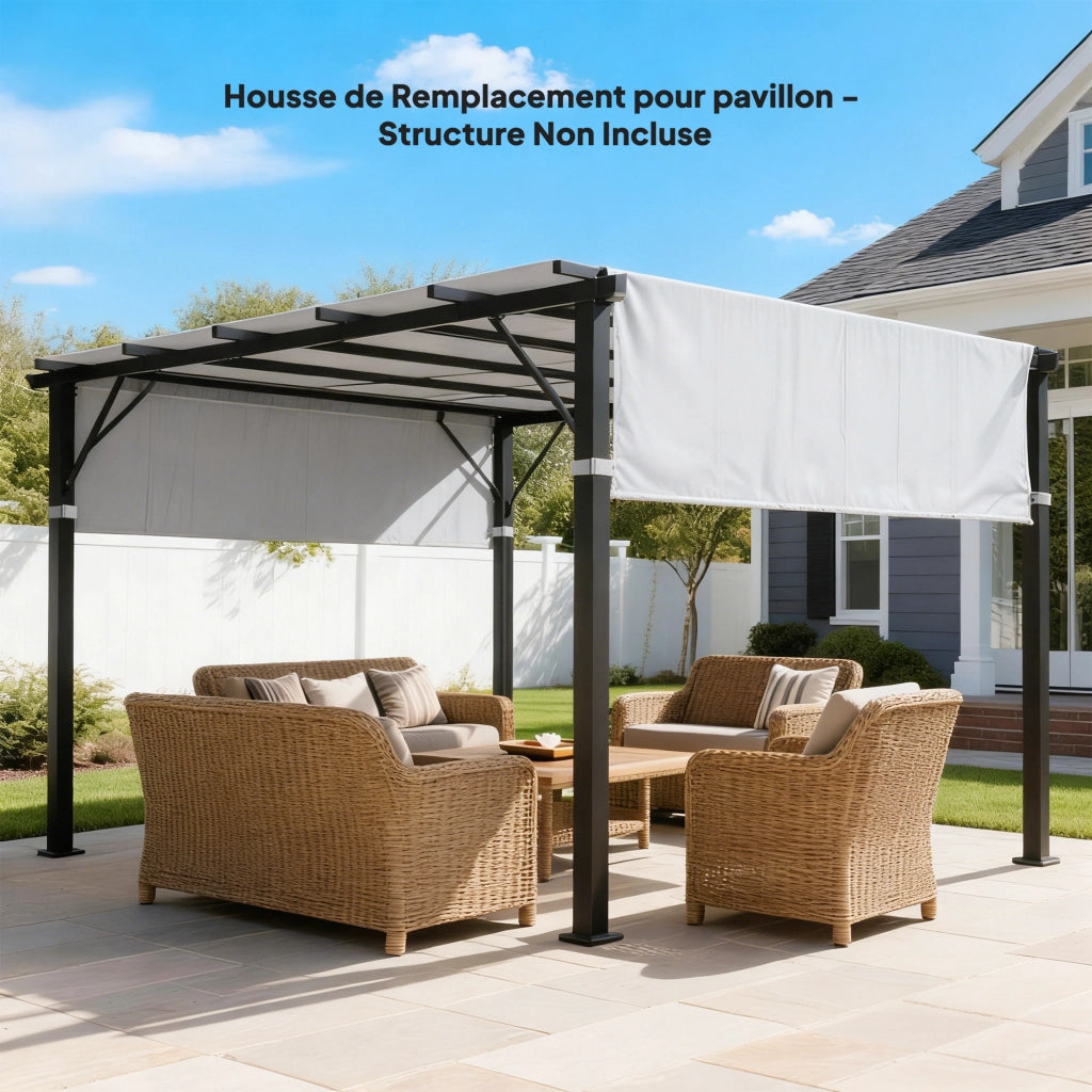 Telo Pergola Retrattile ¨C zephmum ¨C Grigio Chiaro 4.9x1.2m Polyester