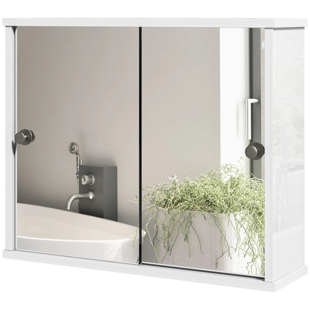 Armadio da bagno con specchio e ripiano ¨C zephmum ¨C 55x15x45 cm bianco