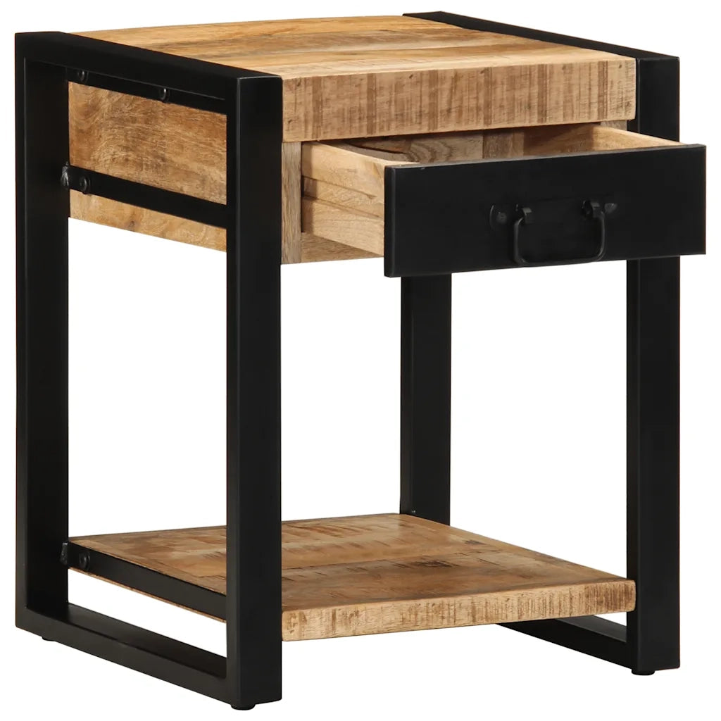 Tavolino | Tavolo laterale 40x40x50 cm in Legno Grezzo Massello di Mango