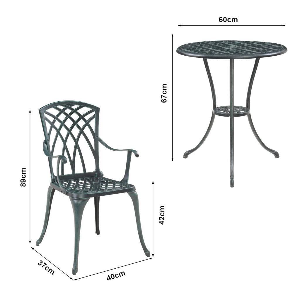 Set da bistrot da giardino grigio scuro con patina verde 03_0011360