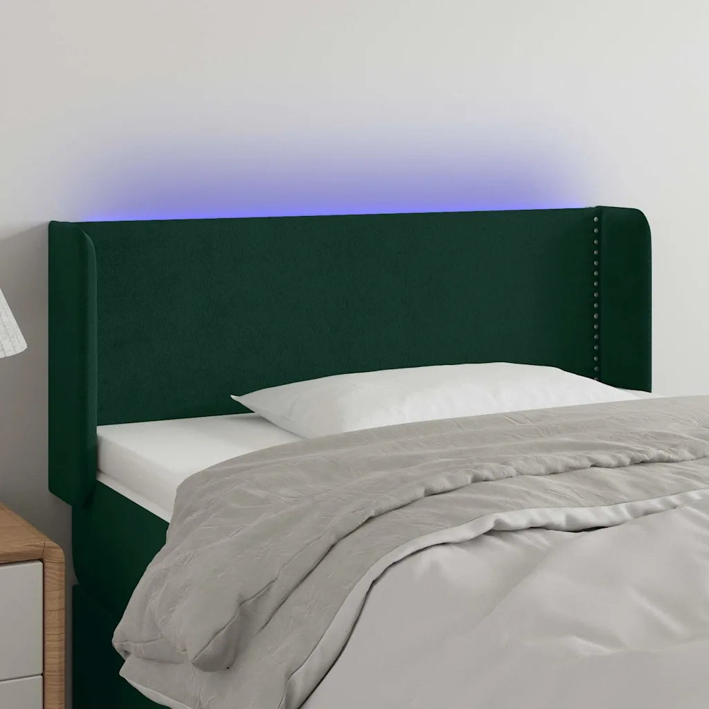 Testiera a LED Verde Scuro 83x16x78/88 cm in Velluto 3123129