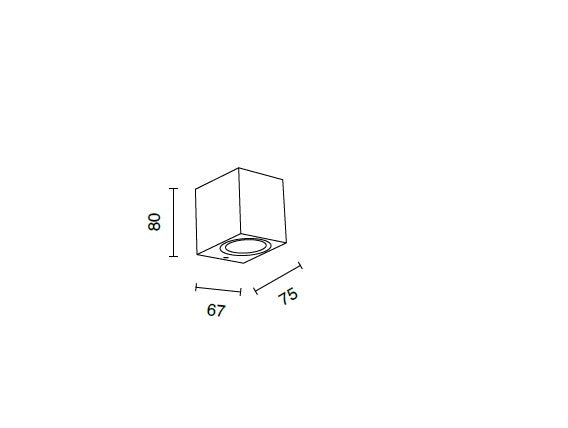 APPLIQUE ZENO SQUARE CORTEN 1 LUCE ATTACCO GU10 IP65 H.8CM